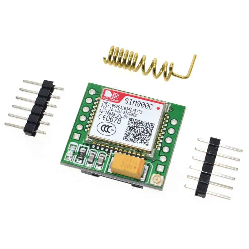 

NEW Smallest SIM800C GPRS GSM Module MicroSIM Card Core Board Quad-band TTL Serial Port (Compatible SIM800L SIM900A)