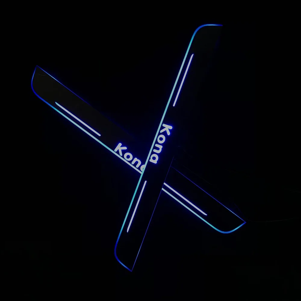 RQXR led движущиеся двери потертости для hyundai kona динамический порог пластина плоский накладной поток/натюрморт свет, 2 шт