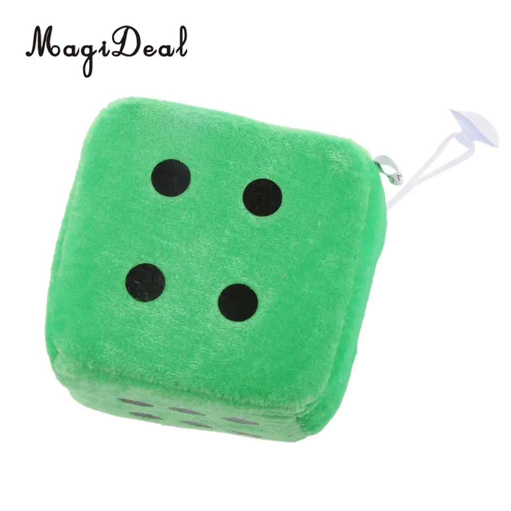 4 inch Soft Stuffed Plush Toys Dice Cube Car Window Mirror Hanger Sticky Decor Birthday Party Favors Novelty Toys Gift 10x10x10