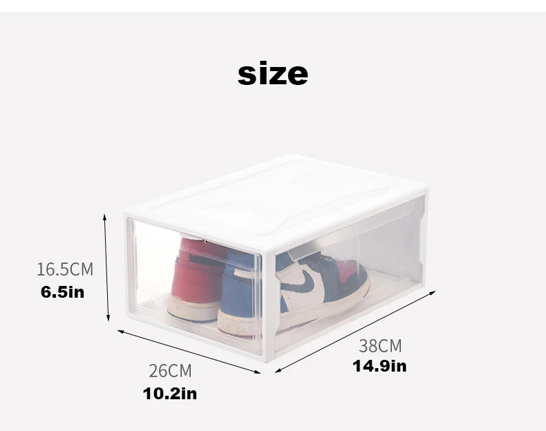 Высокая емкость AJ коробка для хранения обуви 1 шт. экологически чистый прозрачный пластиковый прямоугольник органайзер для хранения обуви ящик
