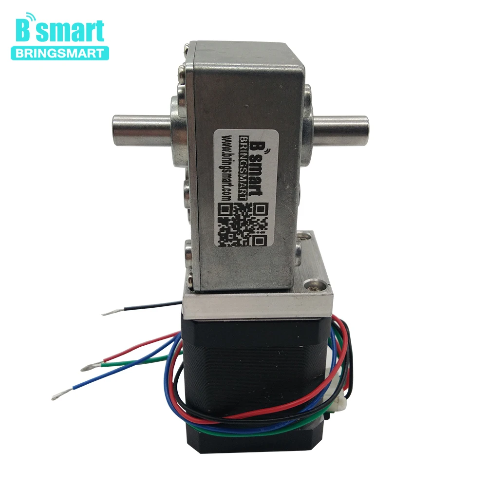 

Bringsmart A58SW-42BYS Double Shaft Worm Motor Stepper Gear Moter 12-24V DC Stepping Geared Motor Ratio 1:17 1:32 1:50