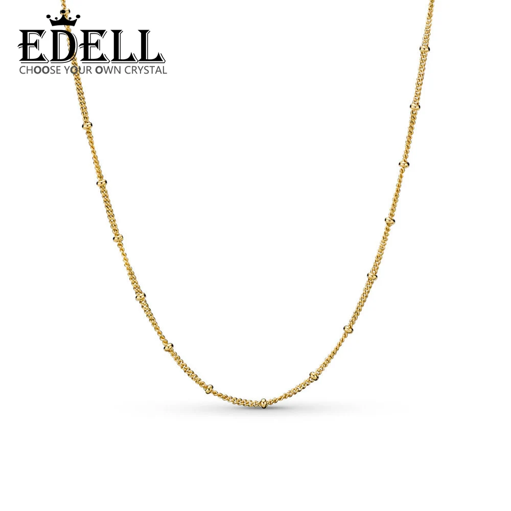 

EDELL 100% 925 Sterling Silver New 2019 Spring 367210 Basic Shine Beaded Necklace Chain Fit DIY Pendant Clavicle Chain