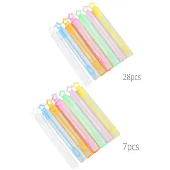 

28pcs/7pcs Star Bubble Wand Set Empty Bottle Maker Tube Kid Outdoor Toy Party Decoration Random Color for Wedding Birthday