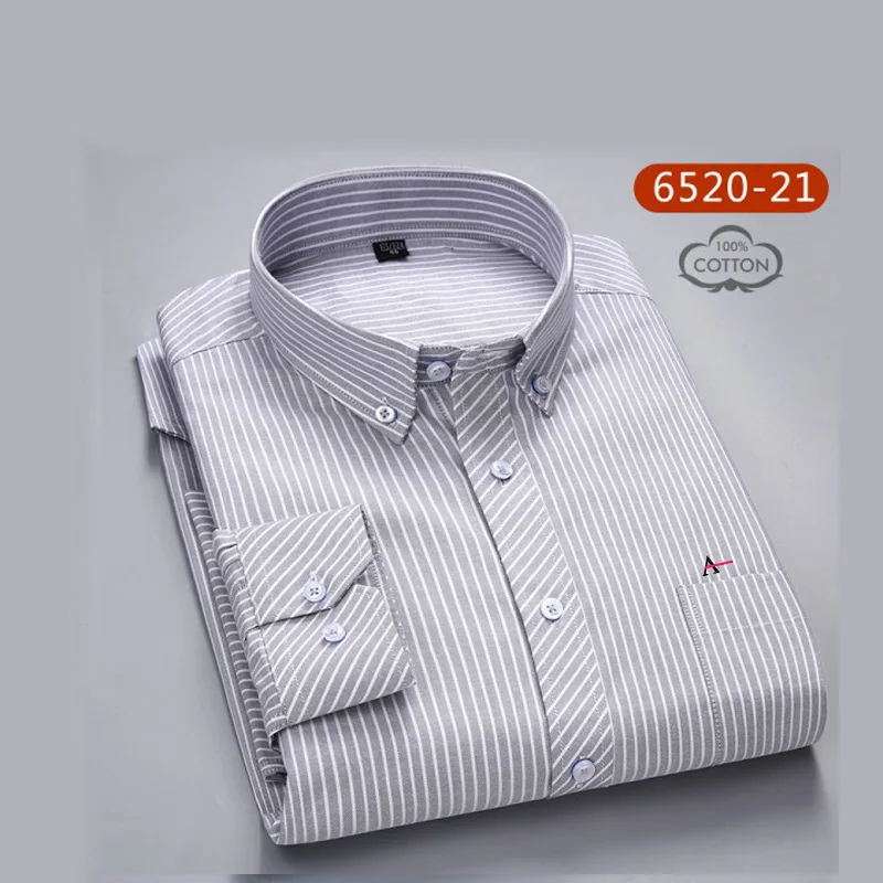 DUDALINA 2019 أعلى القطن جودة جديد قمصان رجالي Aramy Camisa أكسفورد التطريز طويلة الأكمام مخطط منقوشة فستان كاجوال قميص