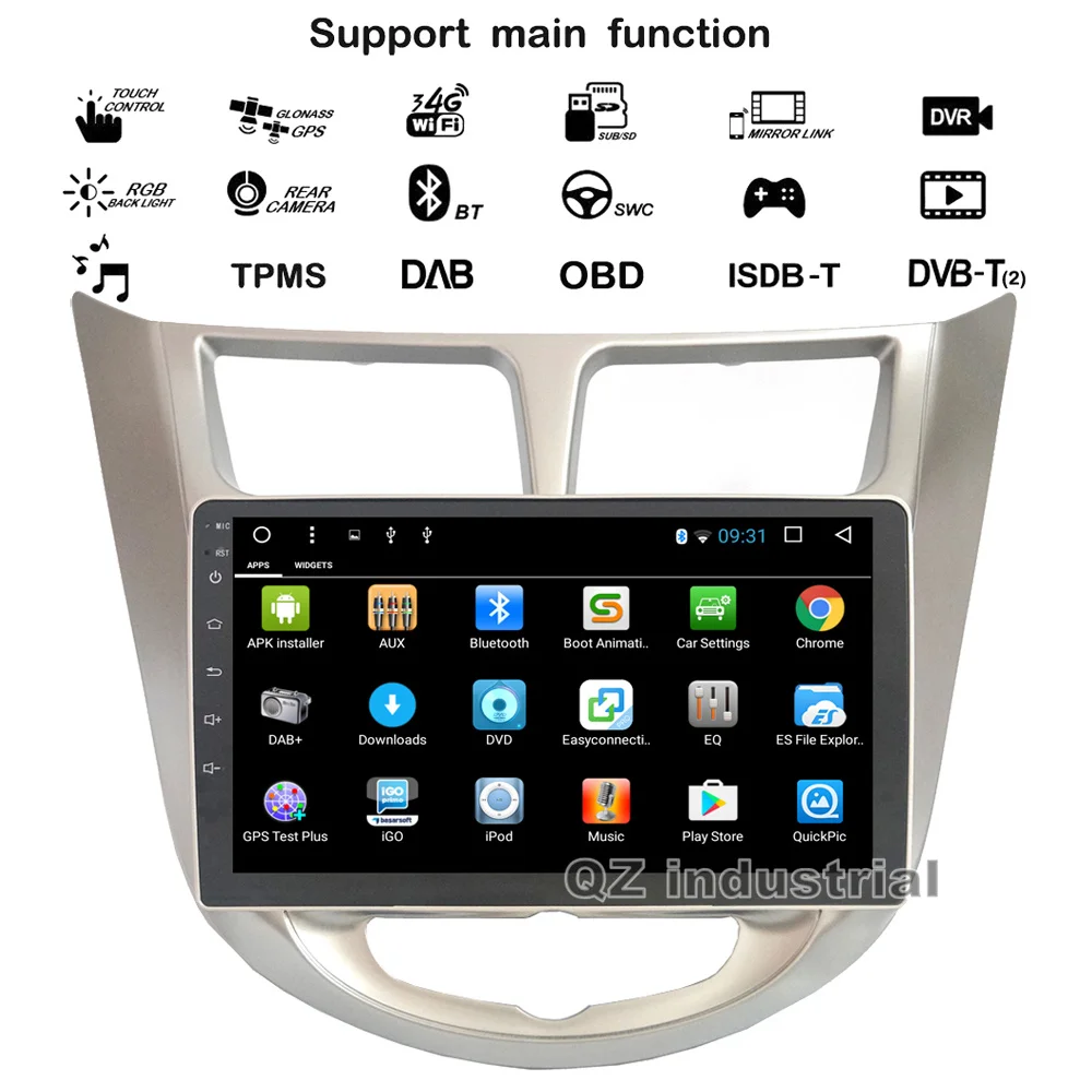 Clearance QZ industrial HD 9inch Android 8.1 T3 for Hyundai Solaris Verna Car DVD Player with 3G 4G WIFI GPS Radio Navi BT SWC RDS Map 1 Clearance QZ industrial HD 9inch Android 8.1 T3 for Hyundai Solaris Verna Car DVD Player with 3G 4G WIFI GPS Radio Navi BT SWC RDS Map 1