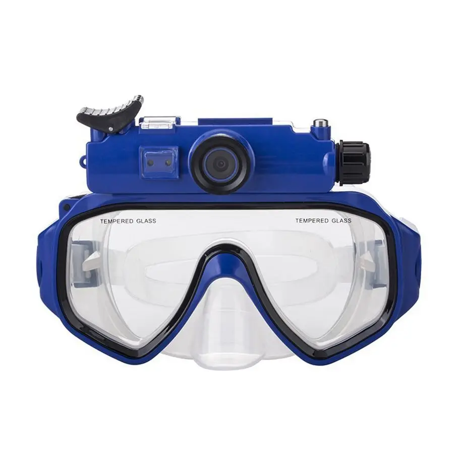 

Diving Mask Camera,WW-12 HD 20m Underwater Sports Camera Waterproof Diving Camera Recorder Mask(Blue)