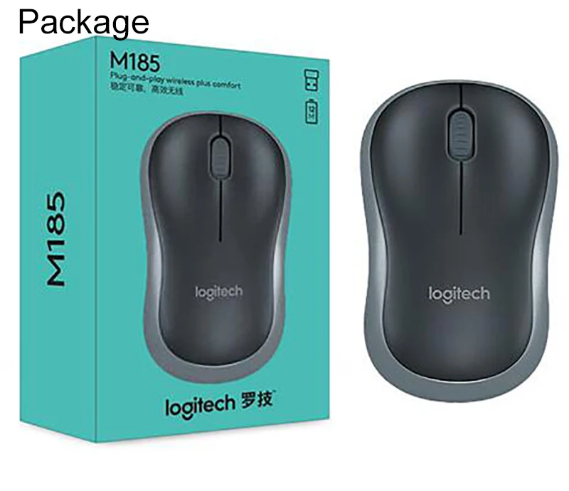 logitech M185 Беспроводной Мышь симметричный Design1000DPI Офисный Компьютерный USB нано-приемник для Windows Mac OS/Linux