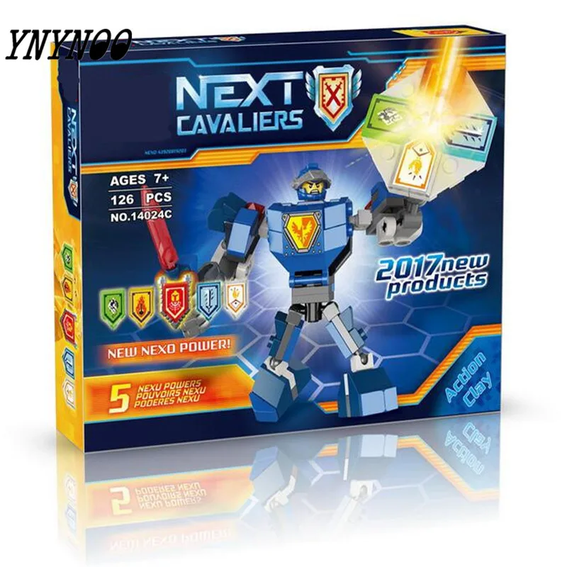 

YNYNOO 1Pcs 14024 Nexus Knights Nexus Powers Pouvoirs Building blocks Action Aaron Lance Clay figures bricks toy compatible