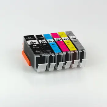 

YOTAT 6pcs Compatible ink cartridge PGI-250 CLI-251 for Canon PIXMA MG6320 MG7120 iP8720 MG7520 printer