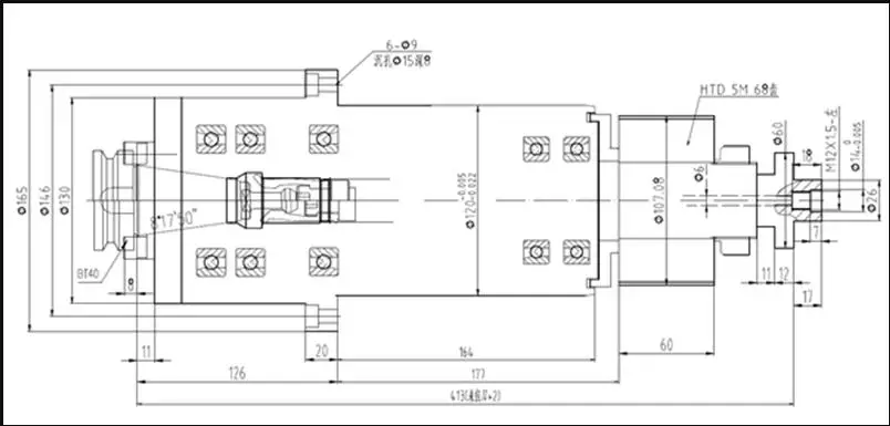 BT40 5 BEARING CENTER WATER INPUT TYPE