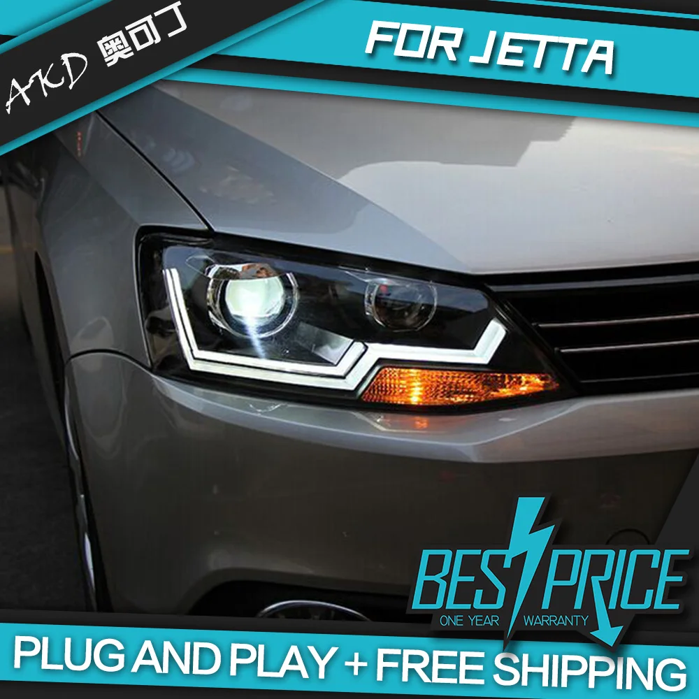

AKD Cars Styling Headlight For VW Jetta MK6 Headlights LED Running lights Bi-Xenon Beam Fog lights angel eyes Auto levels