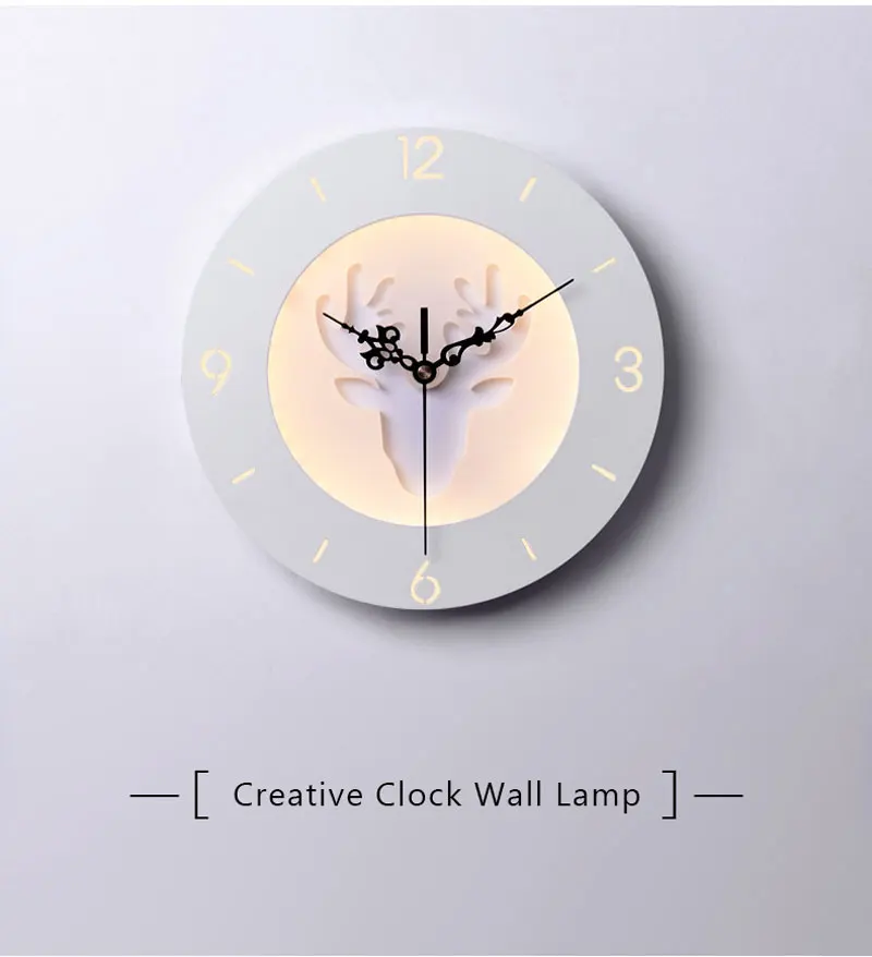 Modern Creative Clock Design LED Wall Lamp Nordic Simple Decorative Wall Lights For Living Room Bedroom Kids Room Aisle (1)