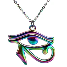 2" Радужный Цвет Египетский Глаз Гора РА Амулет ожерелье с подвесками красота подарок