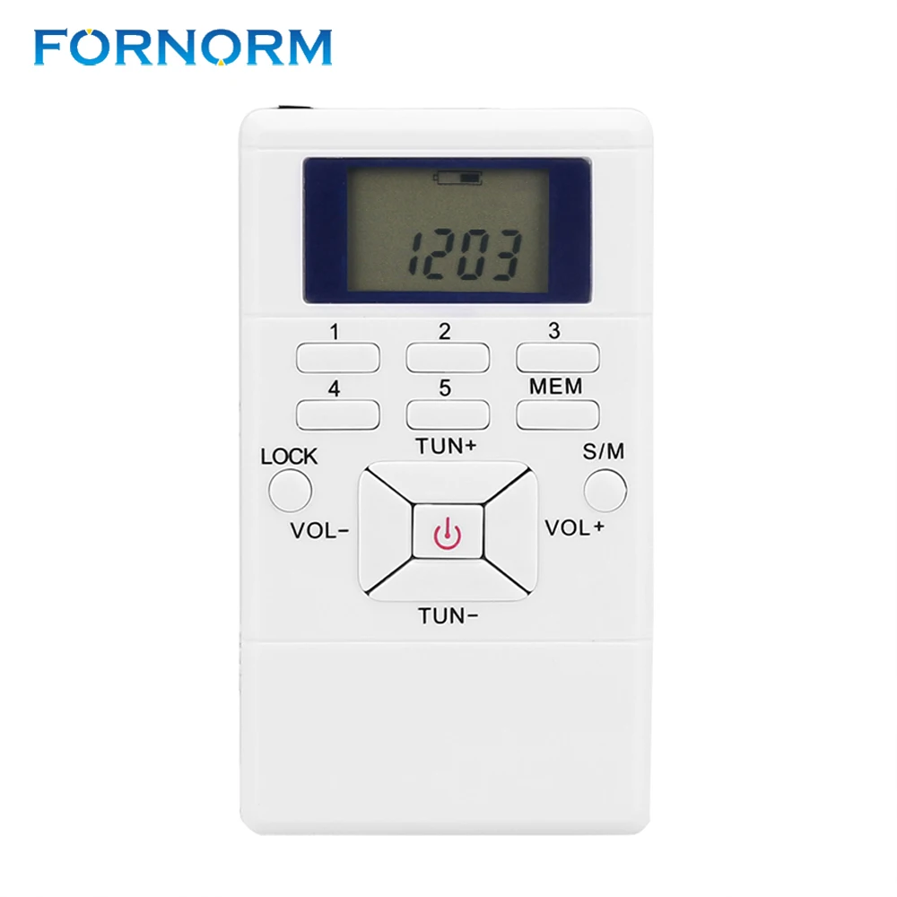 

FORNORM Digital FM Radio Receiver Compact AM/FM/Shortwave Radio LED Display Handheld Pocket Slim Radio With Earphone