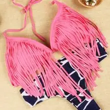 Купальник с бахромой из двух частей, летний женский раздельный купальник, сексуальные женские бикини с кисточками