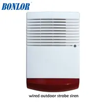 Big waterproof outdoor siren with flash light and metal shield inside free shipping