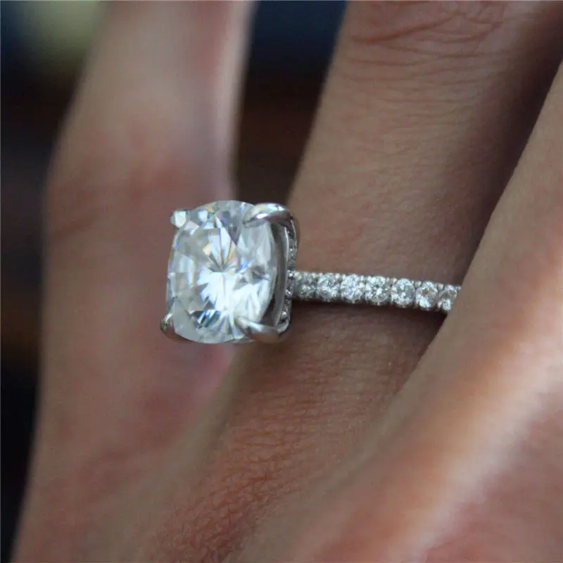 Милые женские вечерние кольца с кристаллами, роскошные модные обручальные кольца серебряного цвета, ювелирные изделия, обручальные кольца для женщин