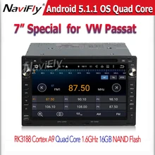 2 Din Android5.11 Quad Core Wifi GPS Navigation 7 Inch Car DVD Player For VW/Volkswagen/Passat/TRANSPORTER/Golf/Skoda free map