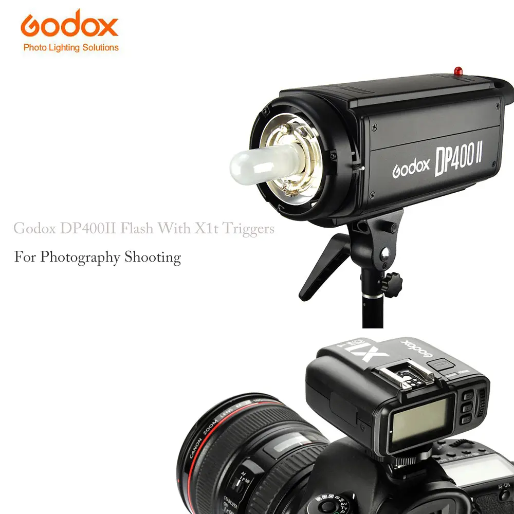 

Godox DP400II 400W Pro Photography lighting Flashes Color Temperature 0.3-1.2s Recycle Time 2.4GHz Strobe Flash Studio Light