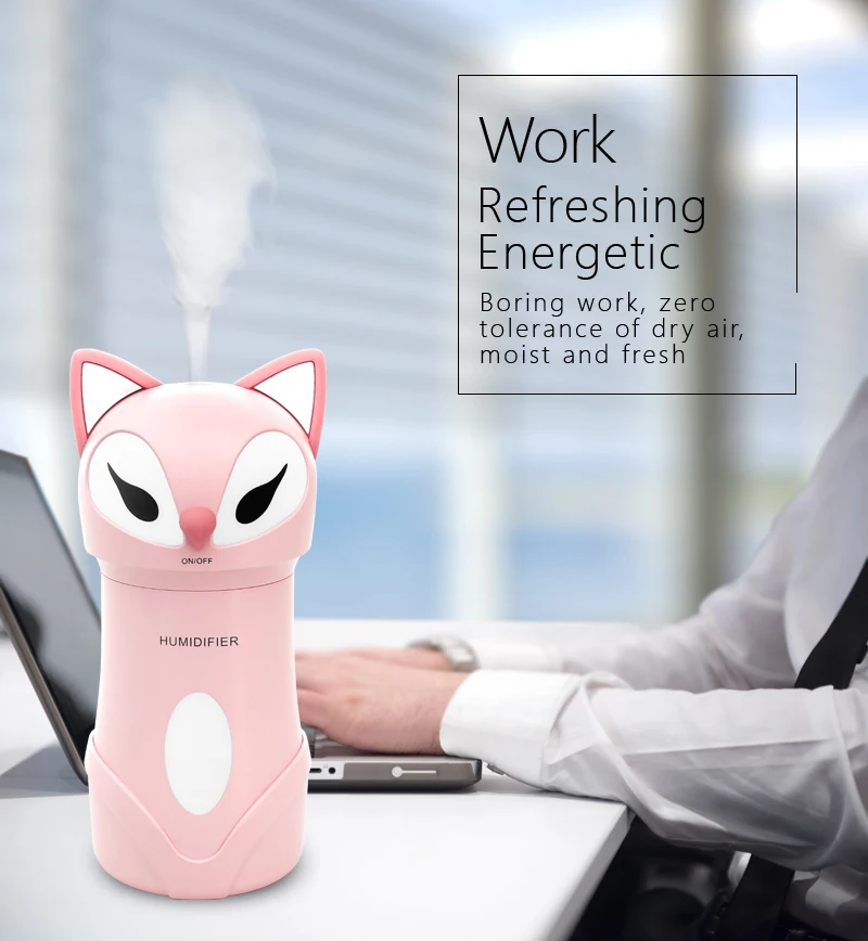 3-IN-1 Multi Fox LED fan humidifier 2018 new product usb mini baby humidifier