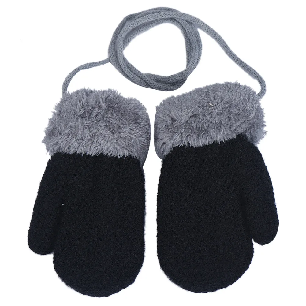 Симпатичные Hairball Твердые перчатки для новорожденных для маленьких мальчиков и девочек зимние теплые перчатки утолщаются эффектная верхняя одежда перчатки для Для детей handschoene