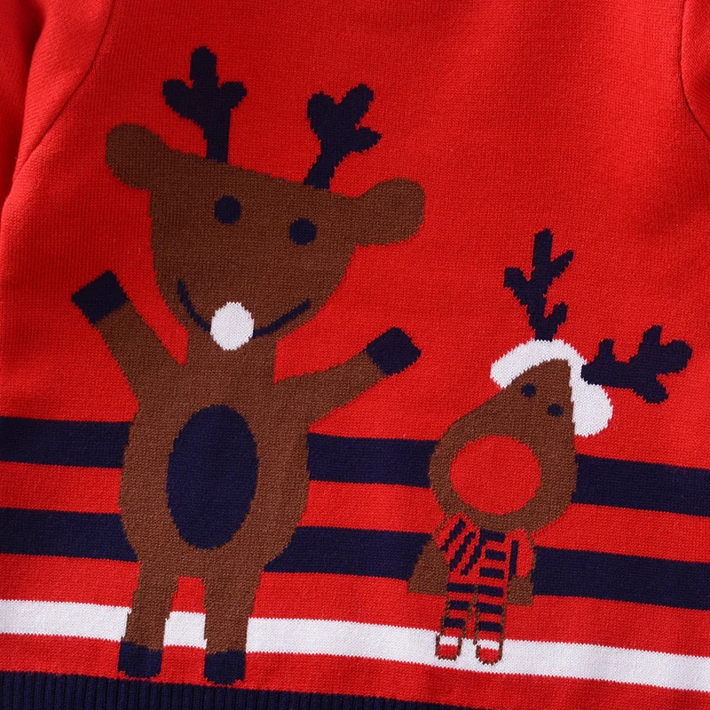 Новинка года; сезон весна-осень; Рождественский свитер для мальчиков; детский вязаный пуловер с рисунком оленя; джемпер; свитера для маленьких мальчиков; От 2 до 8 лет
