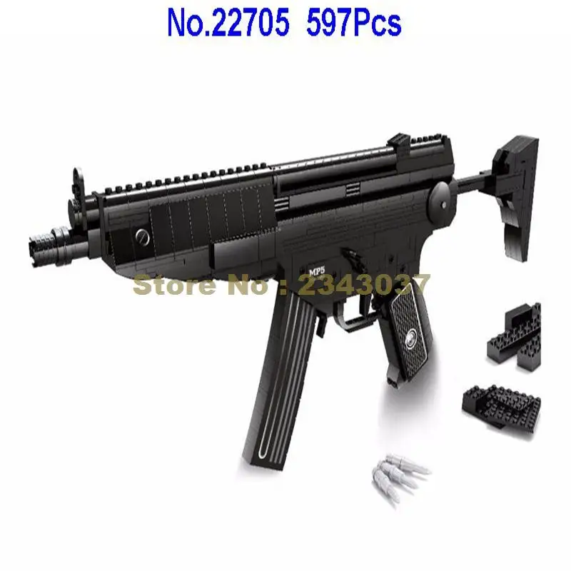 Ausini 597 шт. армейский Военный строительный блок heckler & koch mp5|building blocks|mp5 submachinemp5 submachine
