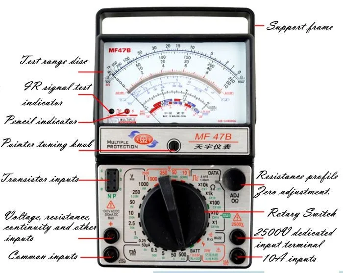 MF-47B аналоговый мультиметр/полностью функциональный/AC цепи для определения линии огня