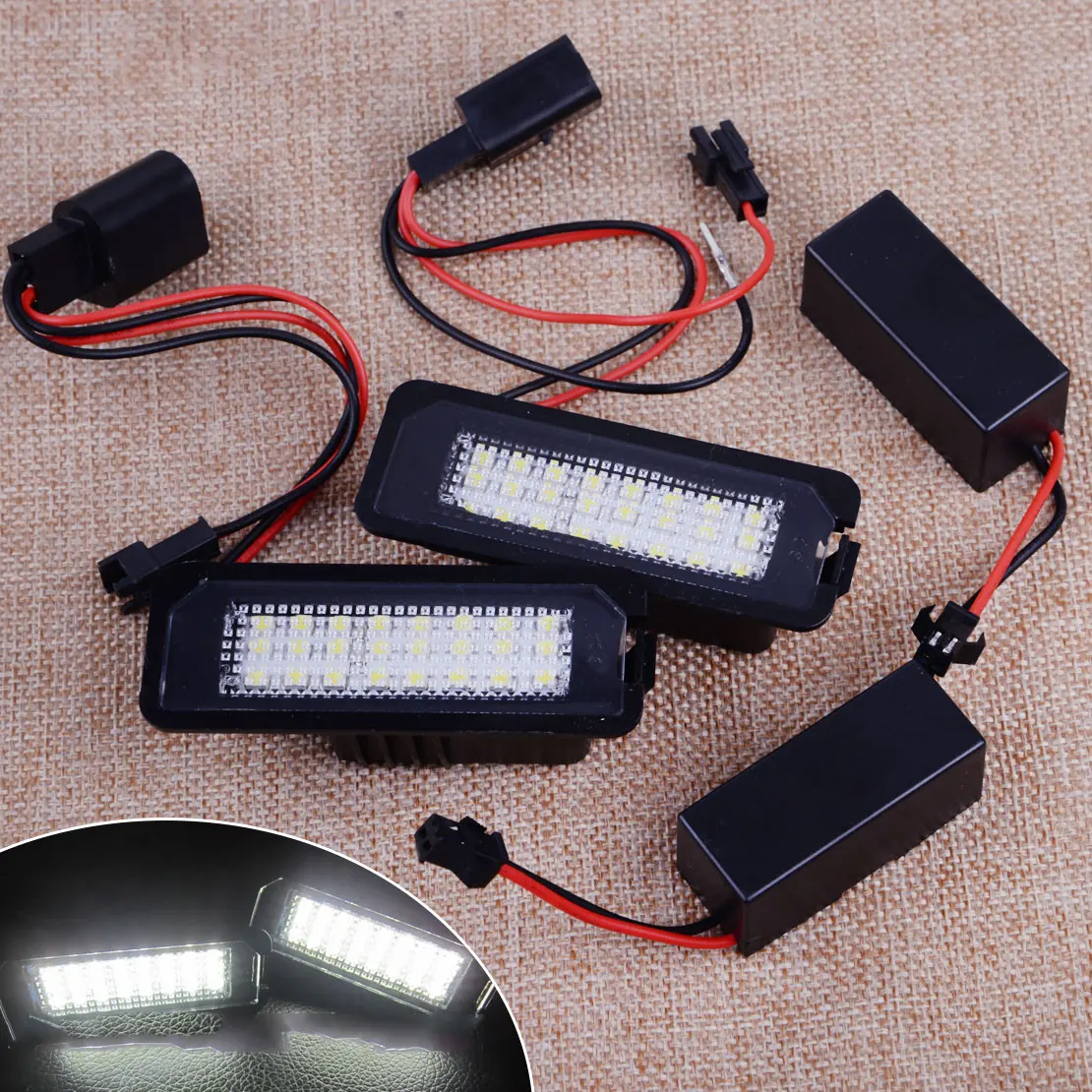 

DWCX 2pcs Car LED License Plate Light Plastic Fit For Porsche Boxster Cayman Carrera Cayenne 987/997/958