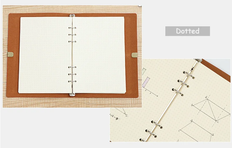 Блокнот с точечной сеткой, спираль, пуля, деловой кожаный ремешок, решетчатый блокнот, точечный журнал, Bujo