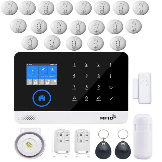

YobangSecurity Touch Keypad RFID Wireless Wifi GSM Home Office Security Burglar Intruder Alarm Smoke Fire Sensor Alarm System
