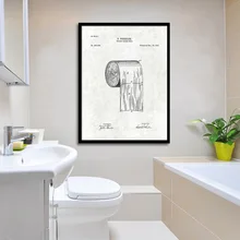 Papel higiénico Vintage rollo patente baño pared arte lienzo pinturas tecnología carteles DIY foto enmarcado pared impresiones hogar Decoración