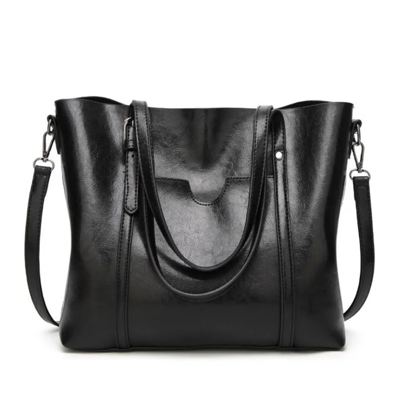 FGJLLOGJGSO, роскошная женская сумка, дизайнерские сумки-мессенджеры, большая сумка-шоппер, сумка на плечо, женская мягкая кожаная сумка - Цвет: black