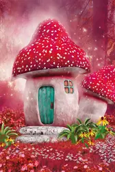 Красный гриб Дом головоломки картина паззлы 1000 шт. Обучающие деревянные игрушки для взрослых детей детские игры