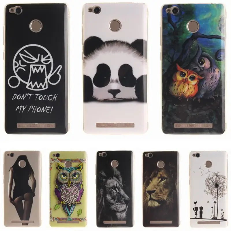Cute TPU Phone Case For Coque Xiaomi Mi Redmi 3X Cover Funda owl lion tiger |