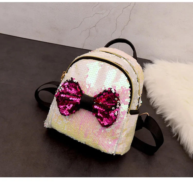 Mochilas Mujer 2019 Новые разноцветные блестки Для женщин рюкзак женский сумки на плечо милые рюкзаки с бантиками для рюкзак для девочек-подростков