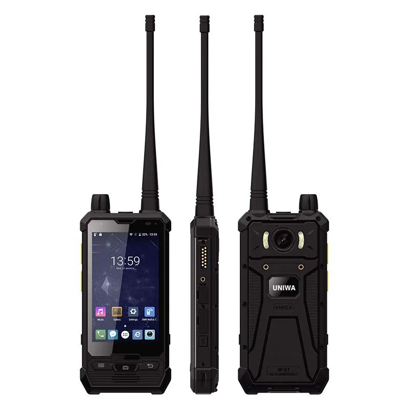 UNIWA P1 3g 4G Портативная рация смартфон MT6737T Quad cpu IP67 водонепроницаемая поддержка PPT POC 7,6 V 2850mAh батарея 3g B ram 32GB R0M
