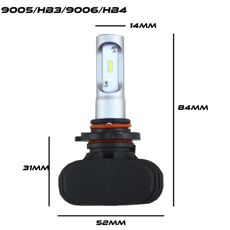 2 шт. 9005 HB3 9006 HB4 H11 H4 H7 Led H1 авто фар S1 N1 50 Вт 8000LM 6000 К автомобильной лампы все в одном