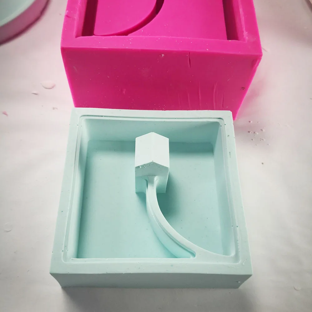 

3D Cement concrete bryophyte basin flower pot mold, micro landscape moss bonsai table pen holder silicone mold