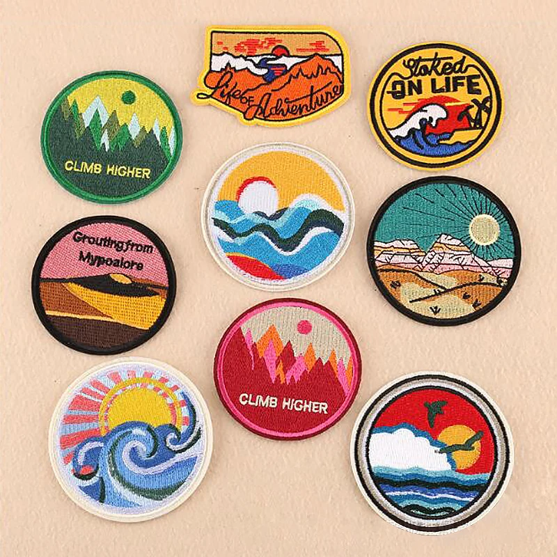 

Ukiyoe Japanese Style Embroidery Patches DIY Iron on Patches For Clothing Applique For Washable Stickers Appliques Badge