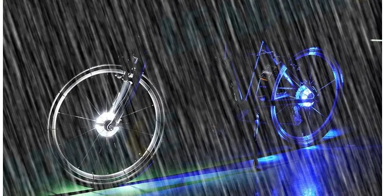 2 шт. велосипедный светильник s Водонепроницаемый MTB дорожный велосипед передний задний спиц колесо украшение лампы дизайн Предупреждение безопасности велосипедный светильник