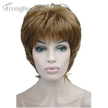 Strong Beauty Female Wigs Synthetic Short Body Wave Blonde Silver Brown Wig For Black Women