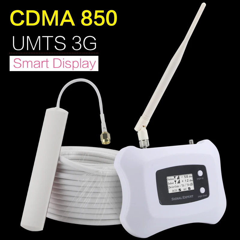 

Brazil Smart CDMA Repeatnet 3G UMTS 850 Signal Repeater GSM CDMA 850MHz 2G 3G Phone Signal Booster Ampifier Cell Antenna Kit Set