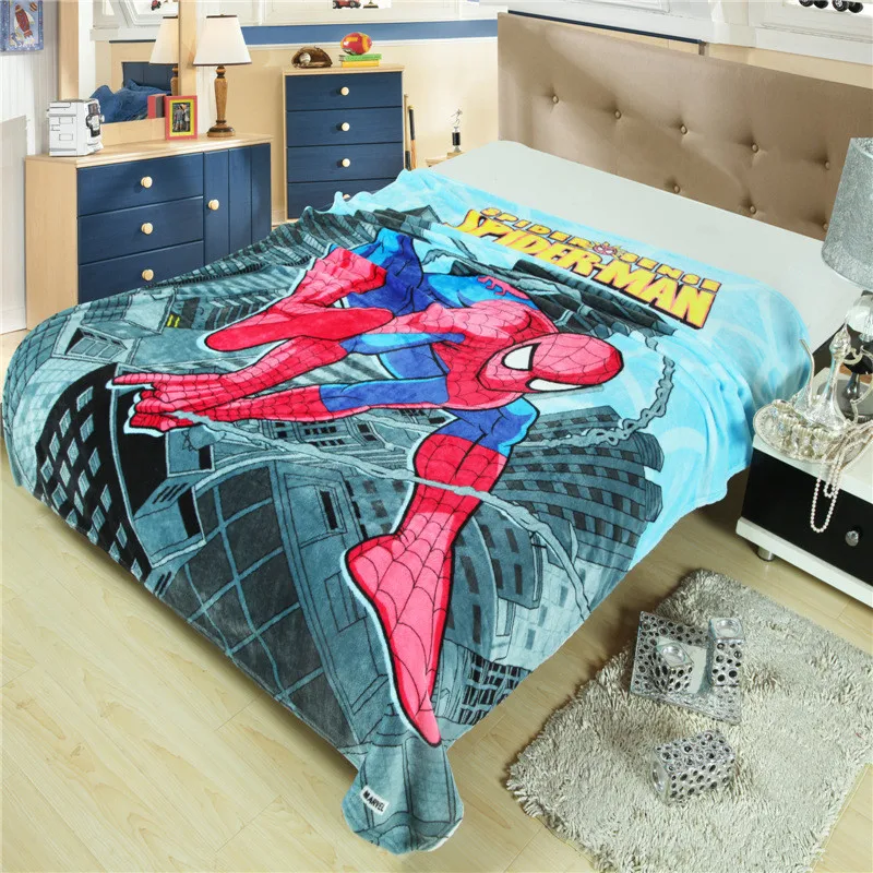 Дисней мультфильм синий красный человек паук Мститель печати одеяло пледы для мальчиков Детский подарок на кровать/диван Лето Throws150x200cm