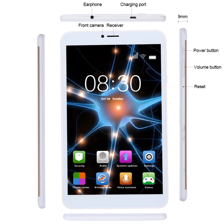 Fugn 8 дюймов Детские Планшеты Android ПК с GPS Wi Fi 3G сим карты двойной камеры 1 ГБ