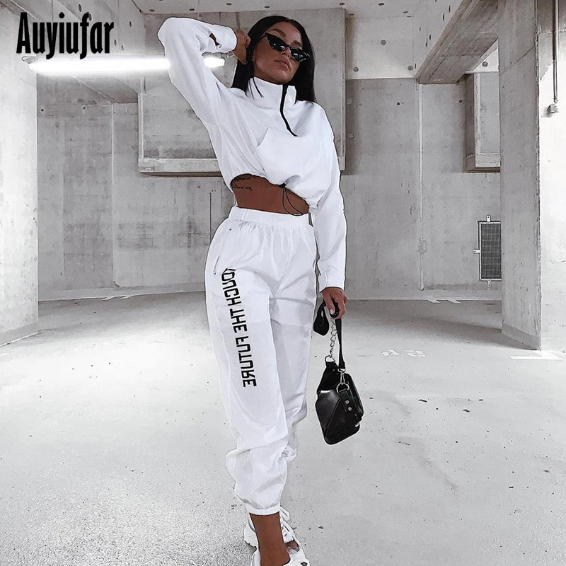 

Auyiufar Casual Fashion Zipper Matching Sets Sporty Active Wear Workout 2 Piece Outfits Autumn Long Sleeve Top And Pants Set New