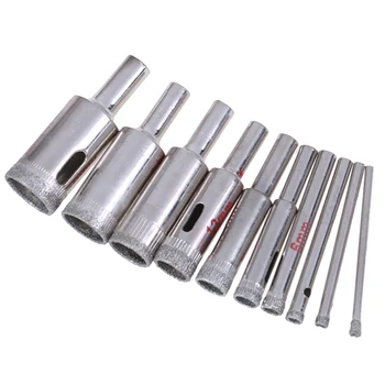 

10pcs/lot 3mm-18mm Diamond Tool Drill Bit Hole Saw Set for Glass Ceramic