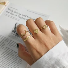 Peri'sBox минималистичные 925 пробы серебристые кольца в виде Луны Starburst для женщин простой золотистый кольца в виде стека персонализированные кольца