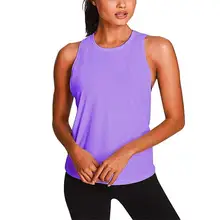 Women Casual Sleeveless Workout Shirts Quick Drying Summer Sports Tank Solid Regular O Neck Tops