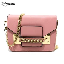 Rdywbu Женская мини-сумка-мессенджер на цепочке-новая модная сумка-мессенджер из искусственной кожи с клапаном-конвертом через плечо дизайнерская сумка-мессенджер SJ86